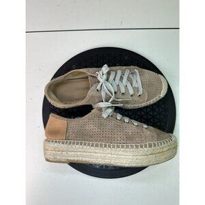 Matt Bernson Women's Suede Brown Perforated Lace Sneakers Sz 6